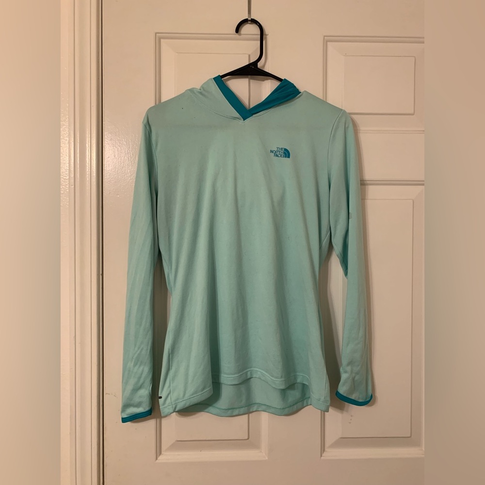 North face turquoise athletic hoodie